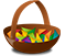 Una cesta con vari oggetti