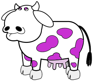 Mucca con macchie viola