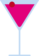 Bicchiere con un cocktail colorato