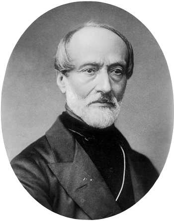 Giuseppe Mazzini in una foto del 1860
